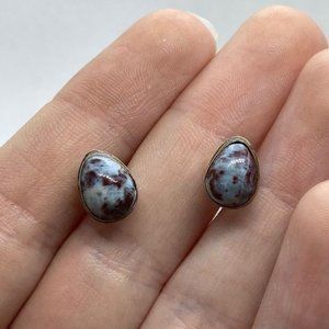 925 Poppy Jasper Vintage Earrings